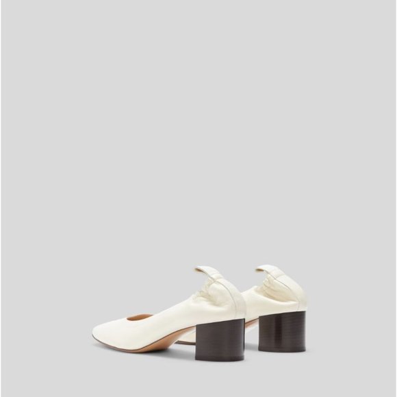 Everlane The Italian Leather Day Heel in Bone Stacked Womens Pumps Shoes - Picture 2 of 15